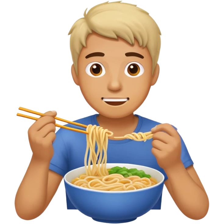 Un homme qui mange de nouilles  emoji
