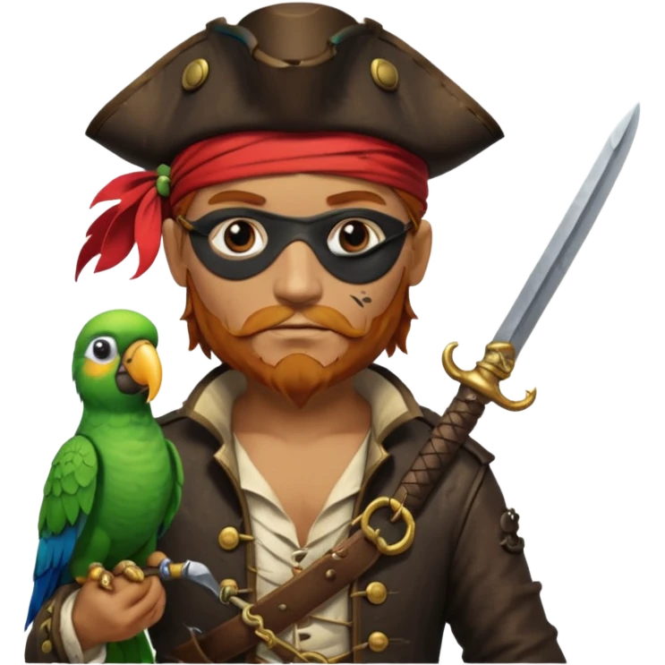 pirate and parrot emoji