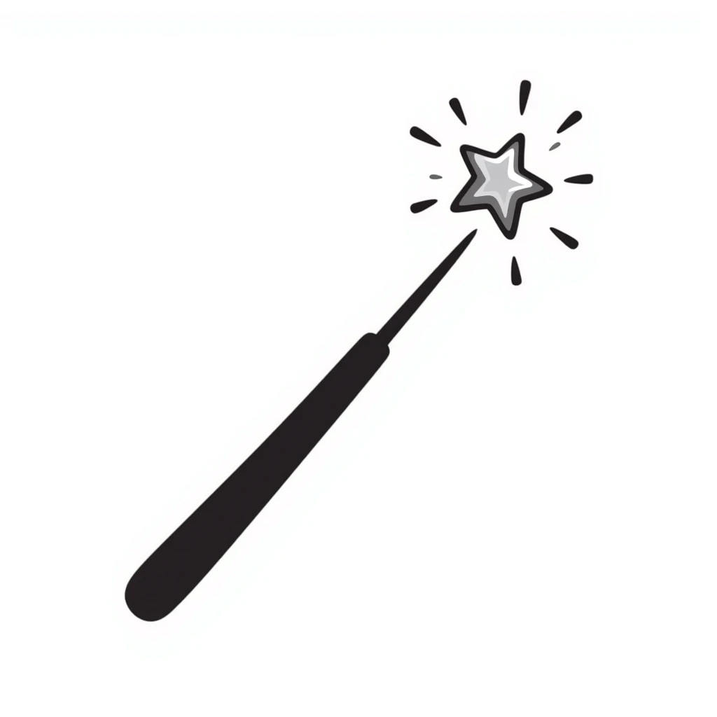 Magic wand with sparkles emoji