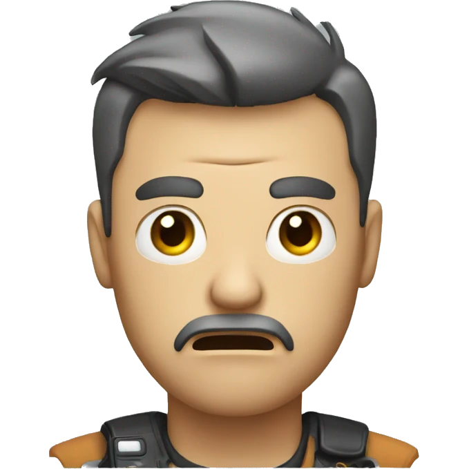 a man with a camera in his hands and an angry face emoji