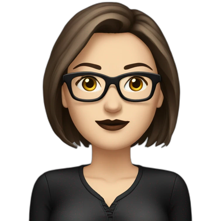 Sexy-Caucasian-Mum-woman-goth-brown-hair-standing-wearing-glasses-plus-size emoji