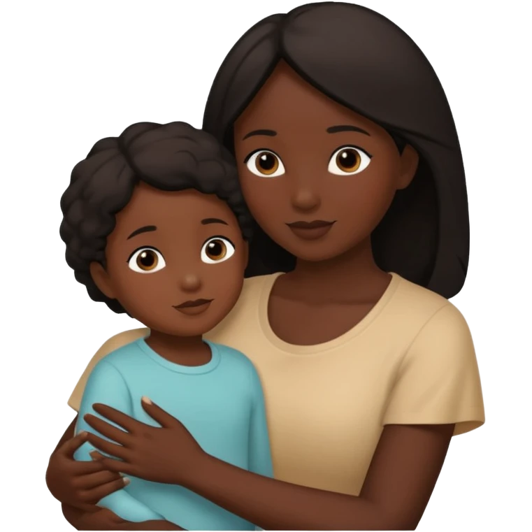 mother and child silhouettes embraced by hands emoji