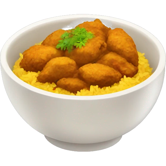 bowl of rice and curry chicken emoji