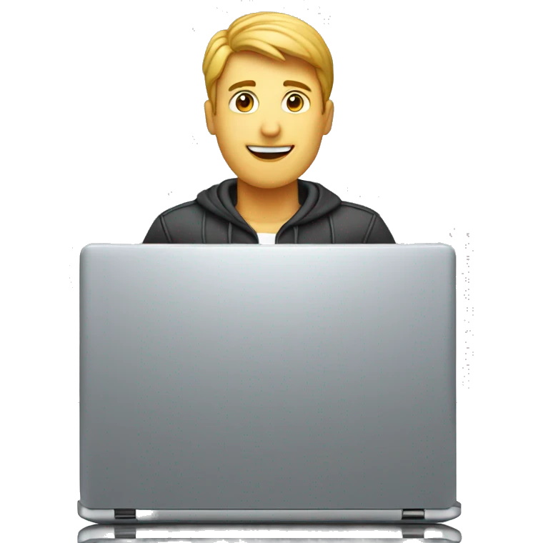 laptop with man emoji