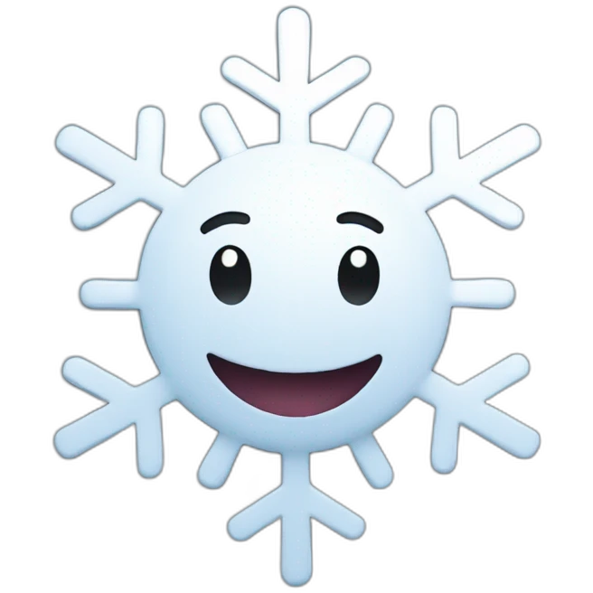 A snowflake smiles emoji