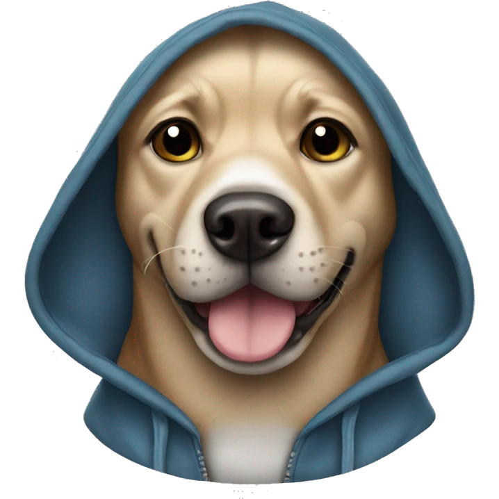Dog wearing hoodie emoji