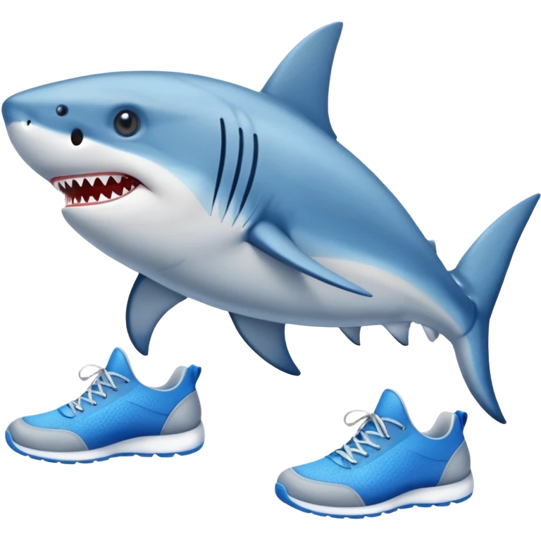 Tiburón con zapatos azules  emoji