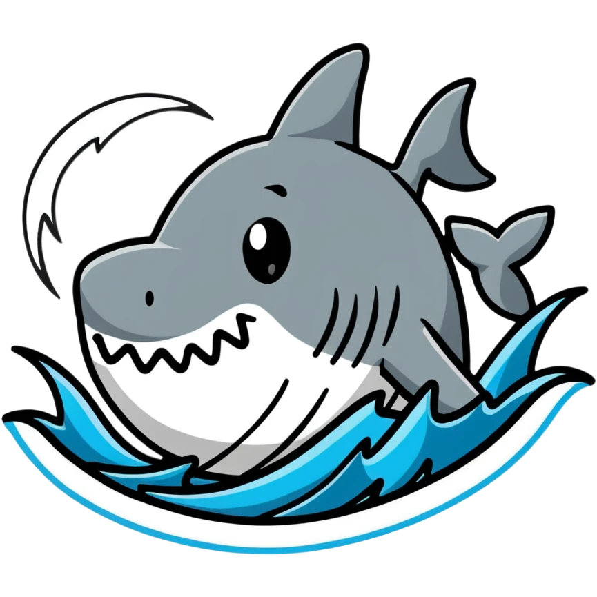 Shark in a ￼tornado emoji