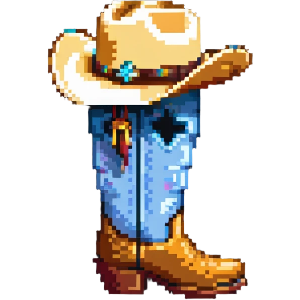 A traditional Russian valenok felt boot wearing a cowboy hat emoji