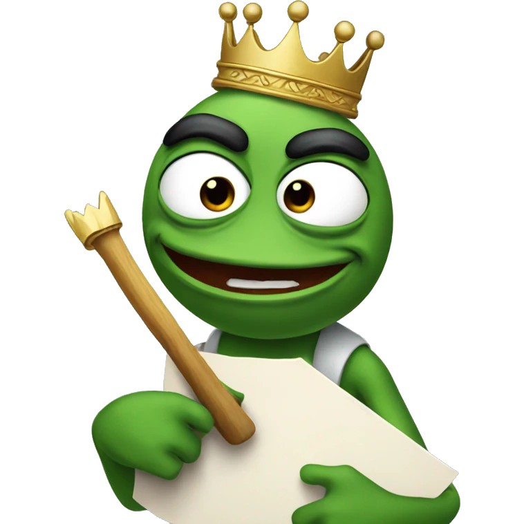 pepe holding Sign that reads Blame King emoji