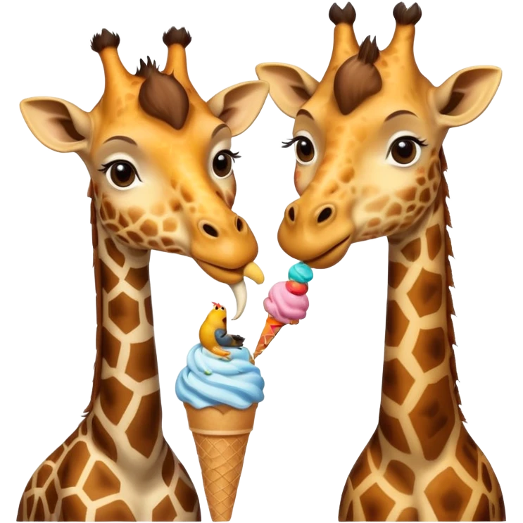 Giraffe with Ice Creams
Giraffe sharing cone with bird



 emoji