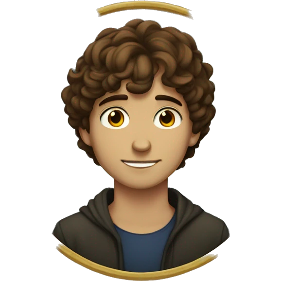 Brown haired young man tarot cards emoji