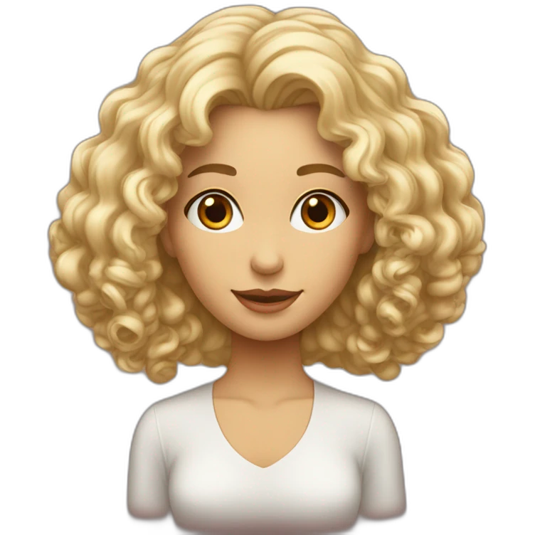 femme marron cheveux bouclés avec grand homme blond emoji