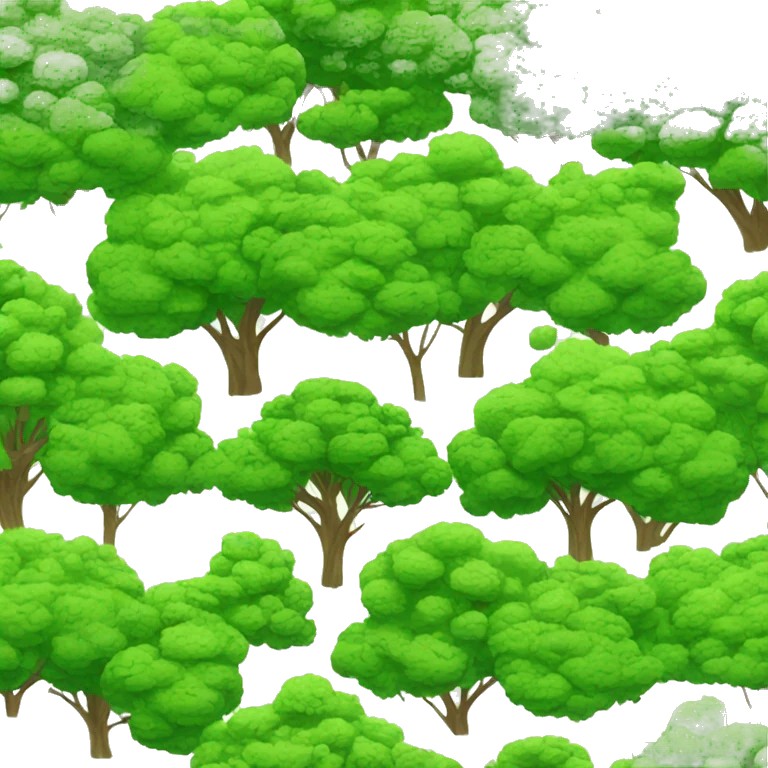 Trees and green emoji