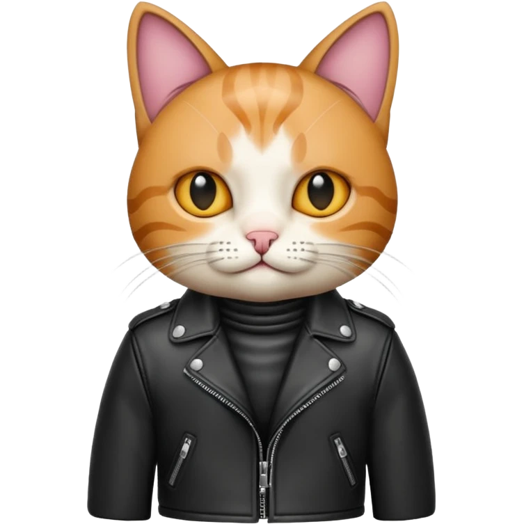 cat in leather jacket emoji