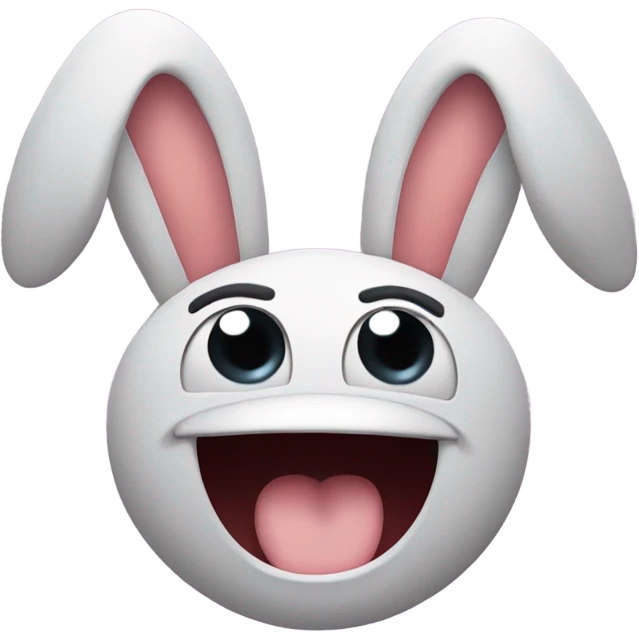 An expressive face making a mocking gesture, with the tongue sticking out and hands raised on both sides of the head, fingers wiggling as if imitating bunny ears or making a playful grimace. emoji