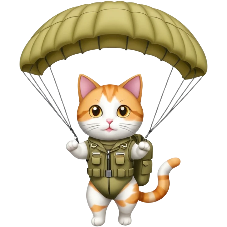 Paratrooper cat emoji