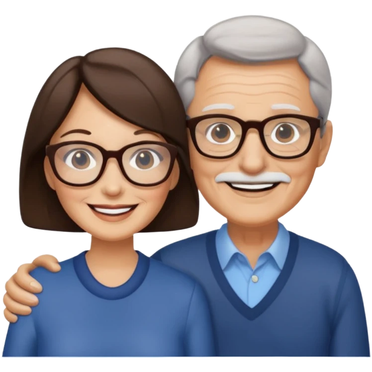  Older Couple with women brunettes emoji