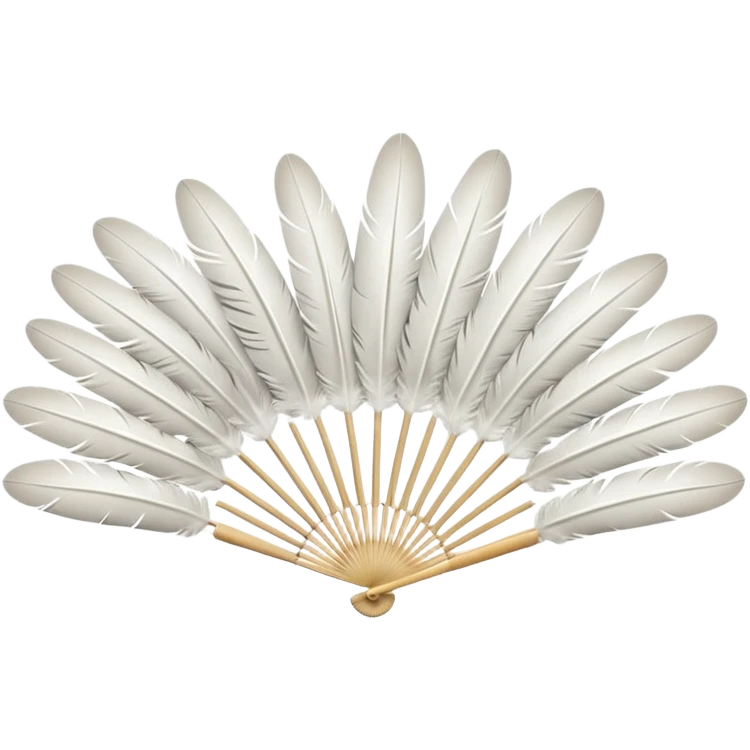 A dovetail consisting of white feathers that spread out in a fan shape. Without the dove. emoji