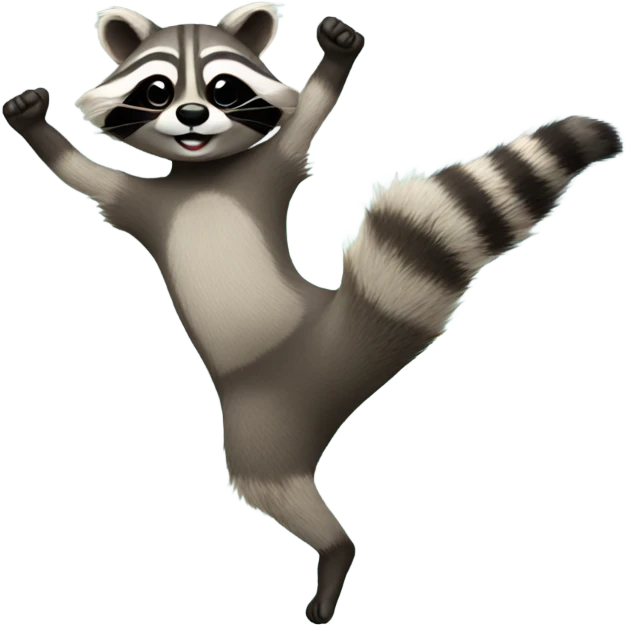 Raccoon doing a handstand emoji