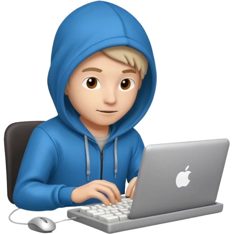 a 3d hacker with computer emoji