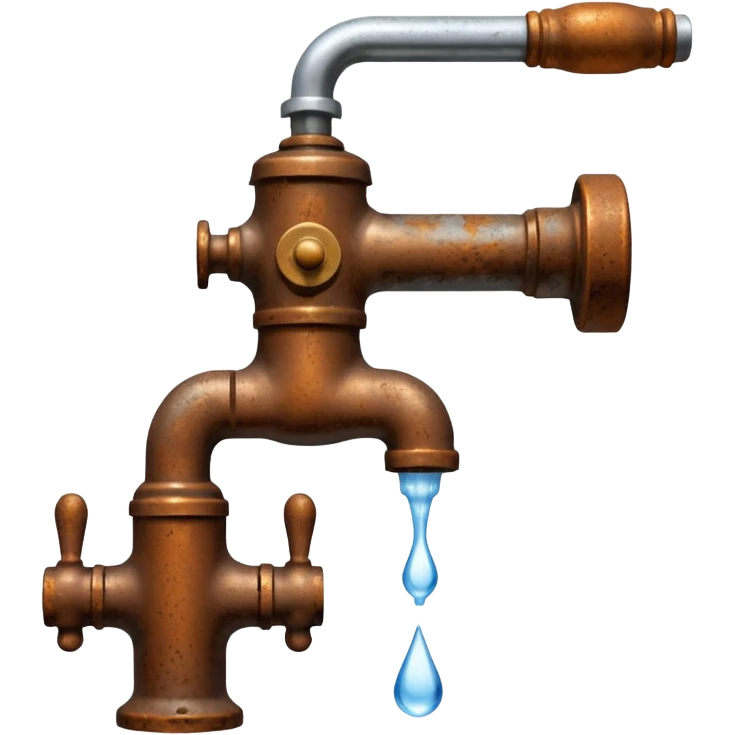 
water pouring from an OLD tap, 1980 emoji