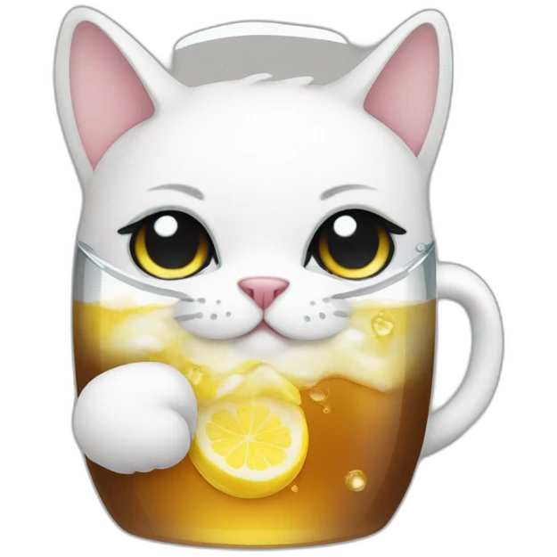 Back and white cat drink emoji