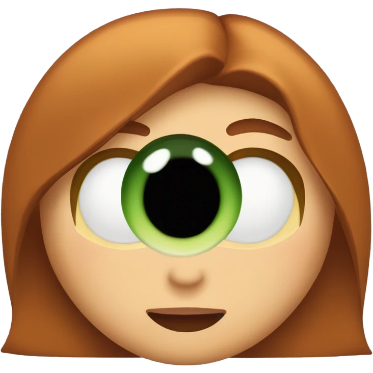Girl with long auburn hair, green eyes  omg jaw open emoji