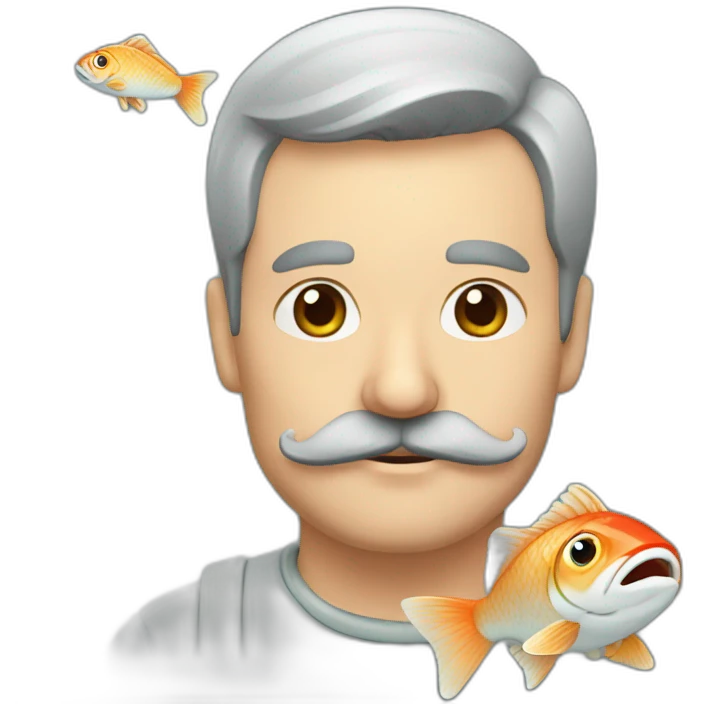 russian moustache husband with fish emoji