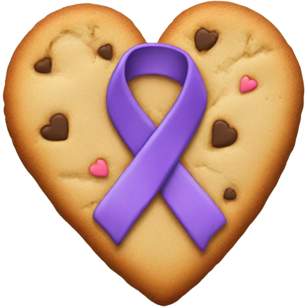 Suicide awareness ribbon, heart cookie emoji