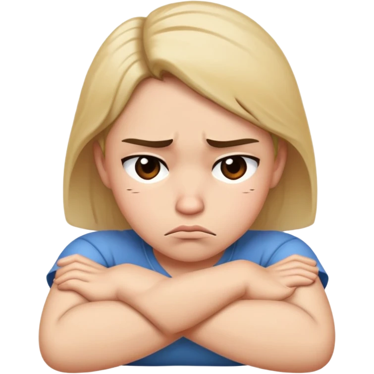 sad arms cross pouting  emoji