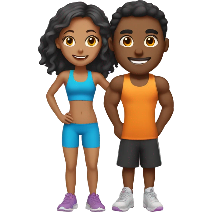 brother and sister at gym emoji