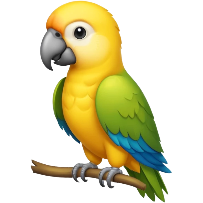 a simple full yellow parrot only.  emoji