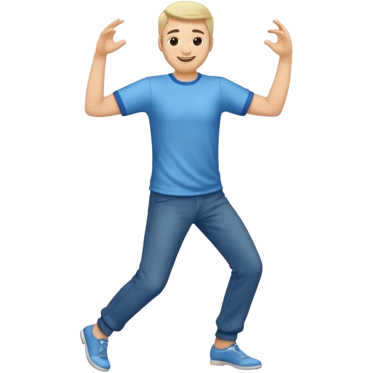 танцующий мужчина в полный рост в рубашке emoji
