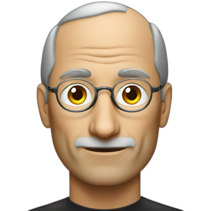 Steve jobs with an iPhone emoji