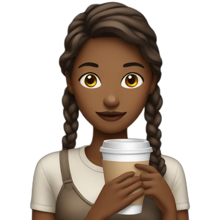Girl with coffee emoji