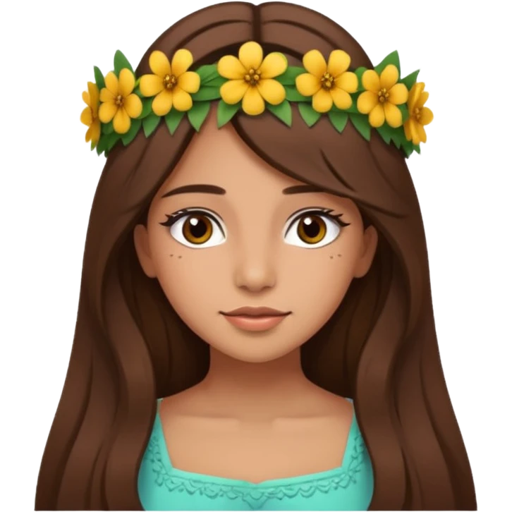 latina girl with long brown hair and lashes emoji