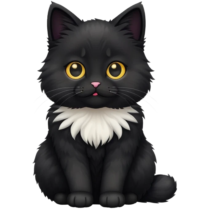 cute cat sitting, black fur emoji