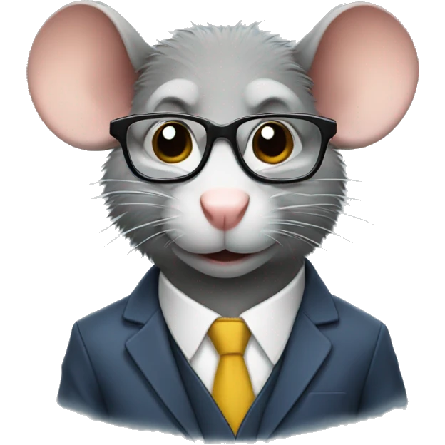 a rat wearing suit and glasses emoji
