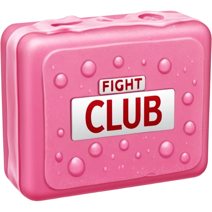 wet pink soap bubbly with "fight club" on it emoji
