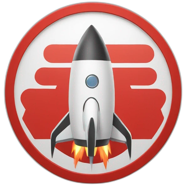 round red outline sign no entry for rocket rockets emoji