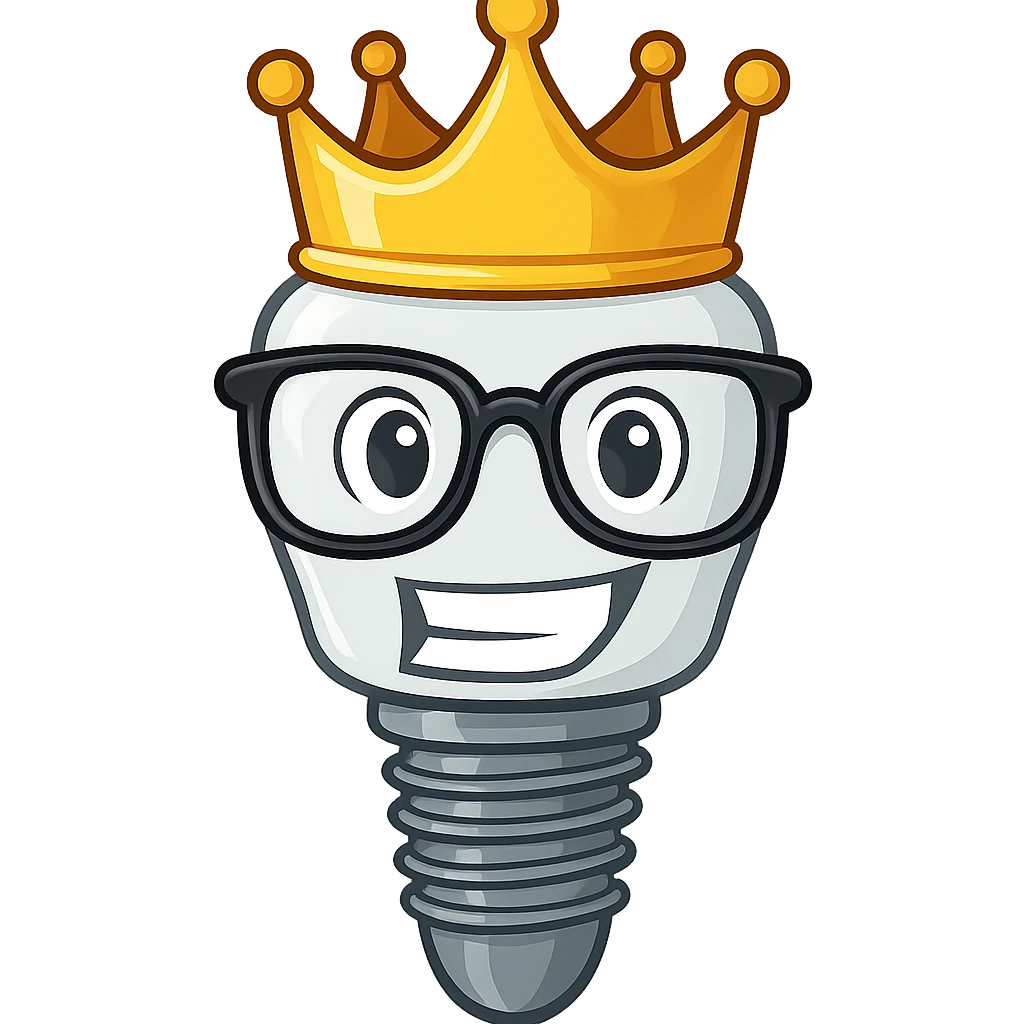 implant with a golden crown in glasses emoji