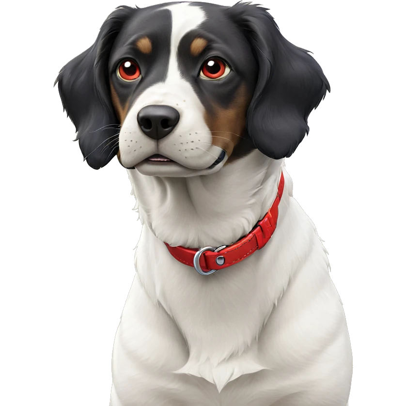 realistic dog with red collar emoji