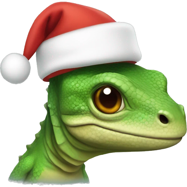 lizard with santa hat emoji