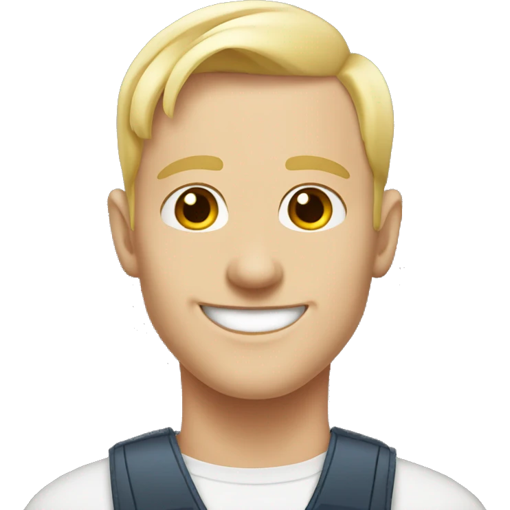 smiling portrait shaved pale blonde male  emoji