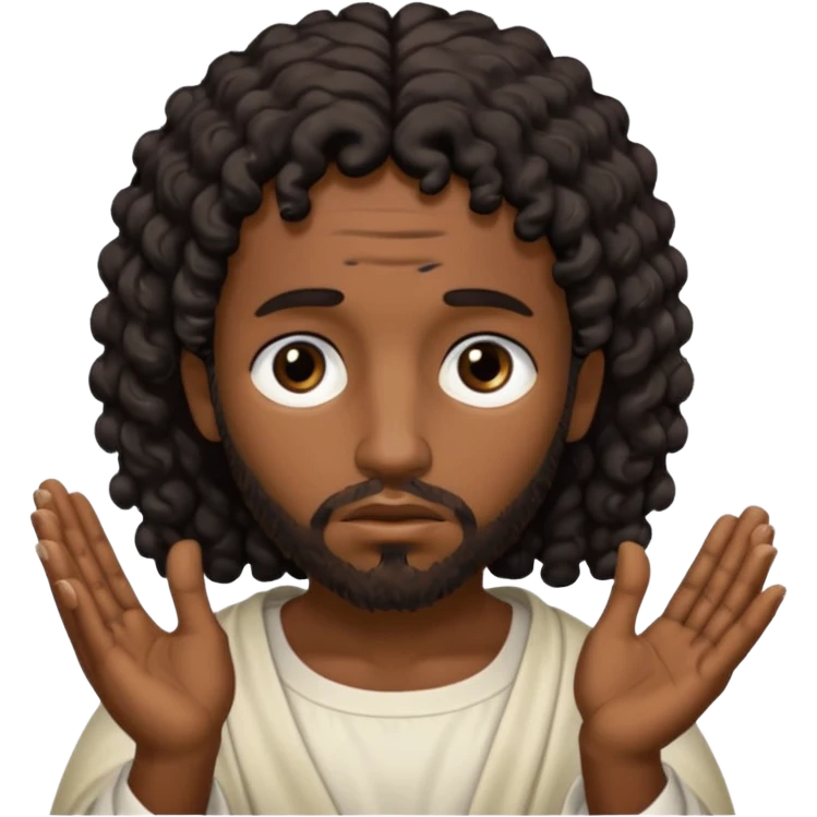 African American Jesus Christ with nail holes in his hands emoji