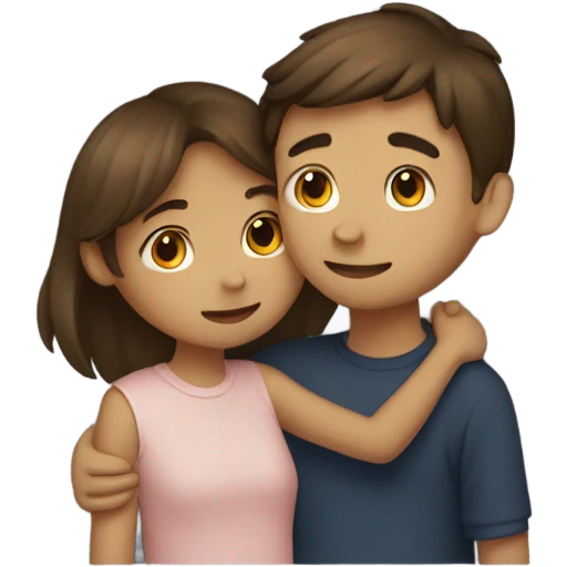 Girl hugging boy emoji