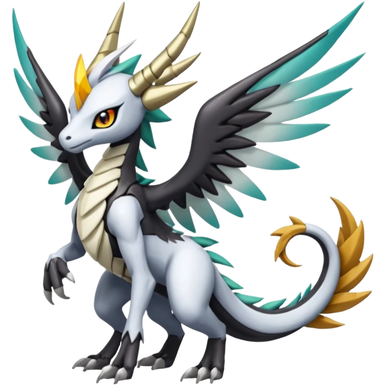 Meloetta-Wargreymon-Dutch-Angel-Dragon-Silvally-Kyurem-Pokémon-Digimon-Fakémon-fusion-hybrid-creature emoji