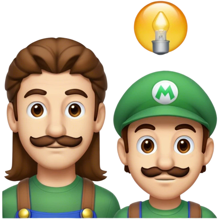 Long haired Luigi and Latin Mario  emoji