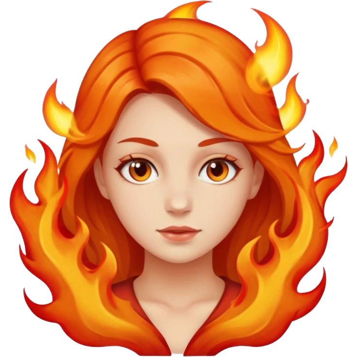 Girl with flames  emoji